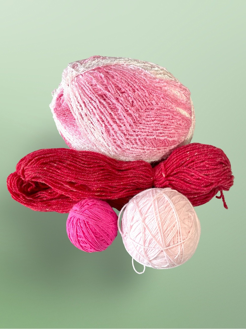 1.4 Pounds Pink Mixed Weights and Fibers Yarn Knit Crochet Crafts